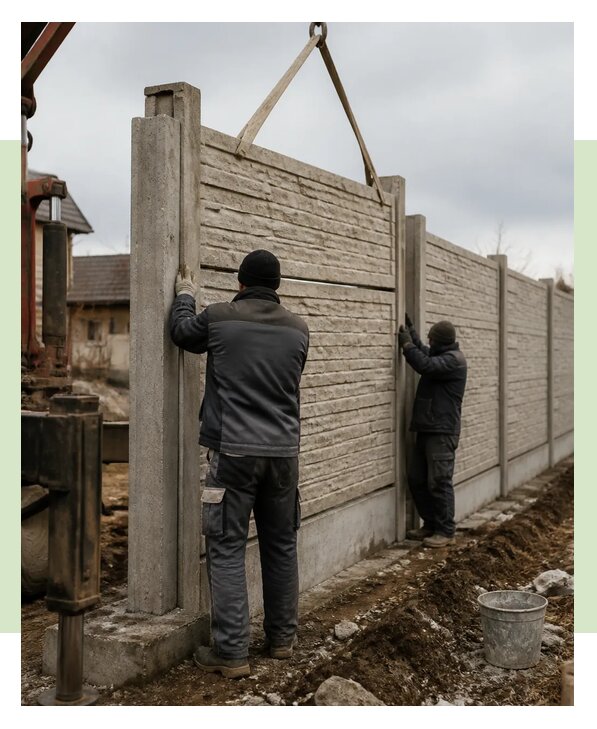 Строительство бетонного забора под ключ с установкой в Жигулёвске